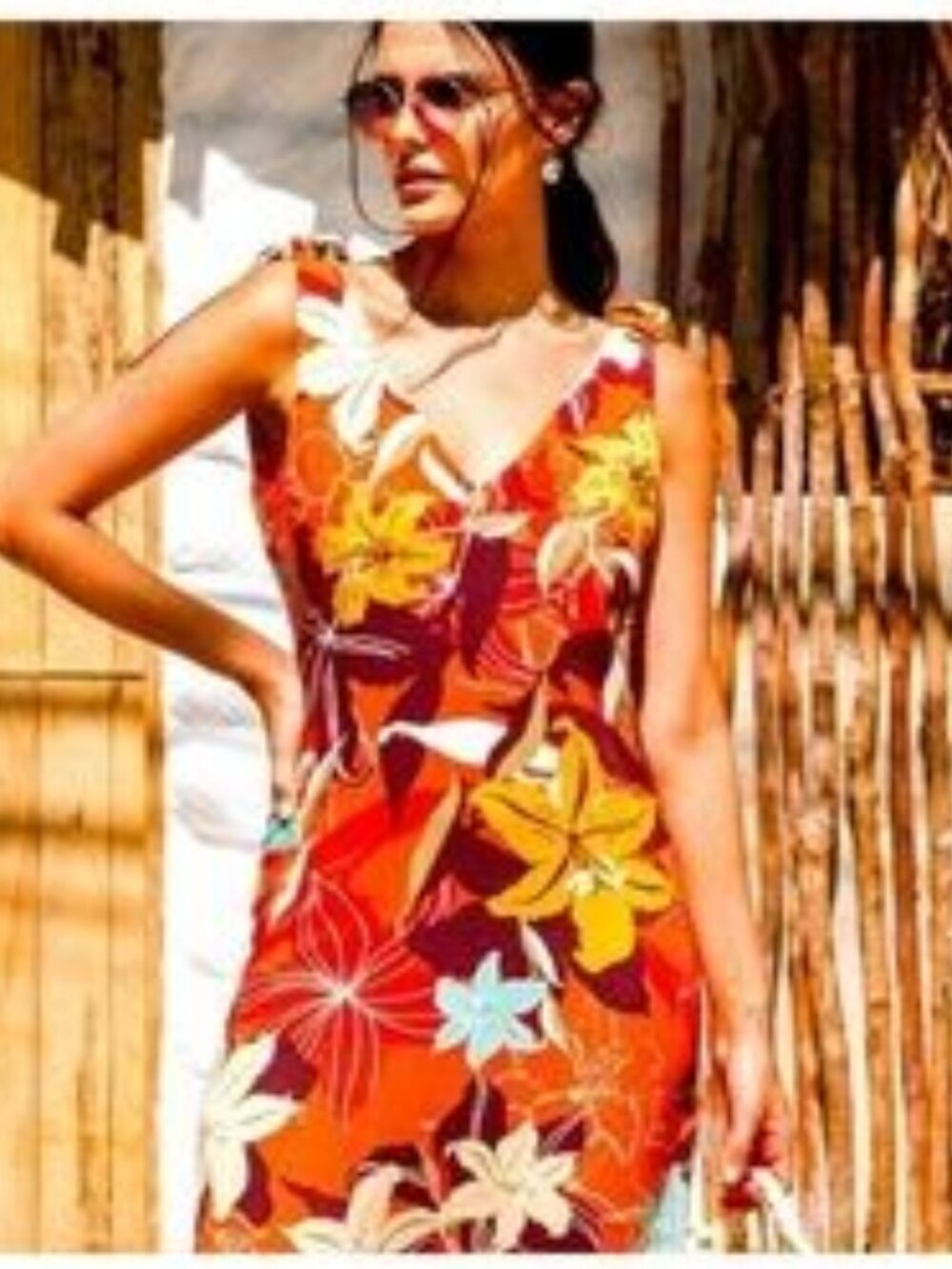 NWT Cupshe Misty Floral Tie Shoulder Tropical Dress